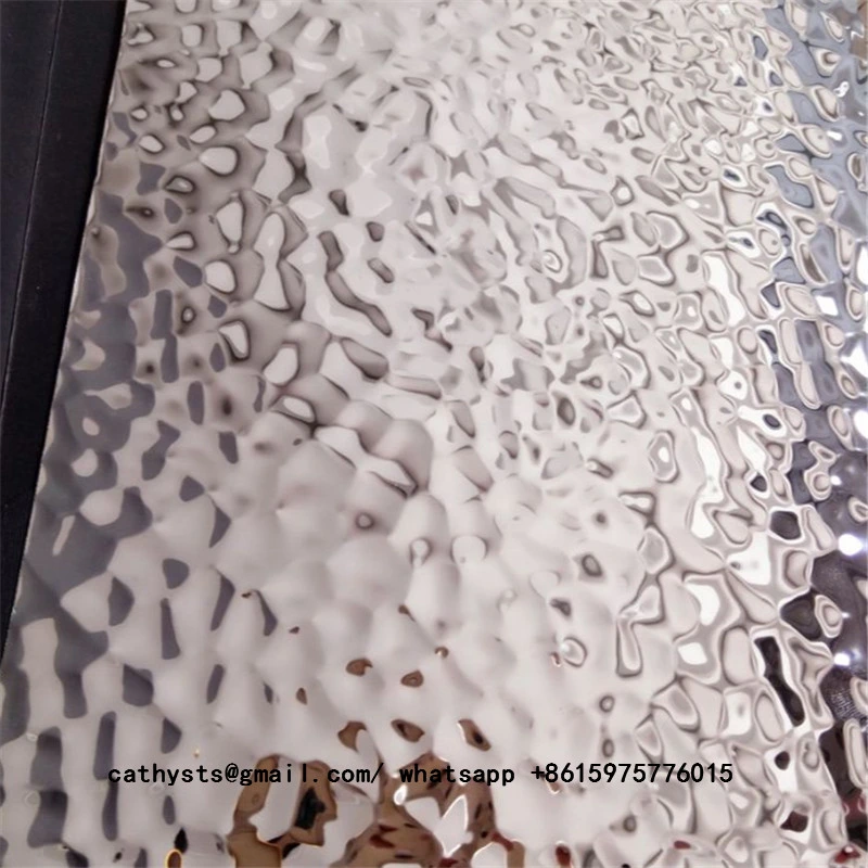 Decorative Silver Mirror Stainless Steel Sheet Water Ripple Panel for Ceiling Panel and Wall Cladding