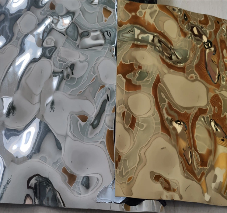 Decorative Silver Mirror Stainless Steel Sheet Water Ripple Panel for Ceiling Panel and Wall Cladding